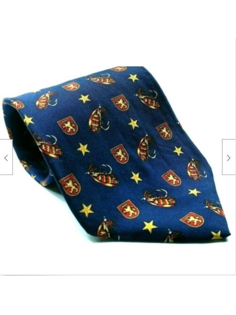 Tommy Hilfiger Silk Tie Fishing Lure Crest Coat Of Arms